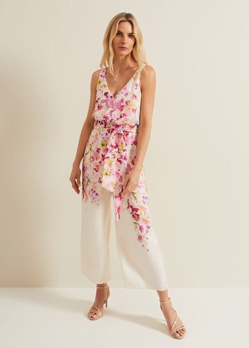 Phase Eight Ethel Floral Wide Leg Jumpsuit Multicolor Canada | PBDAJS-631